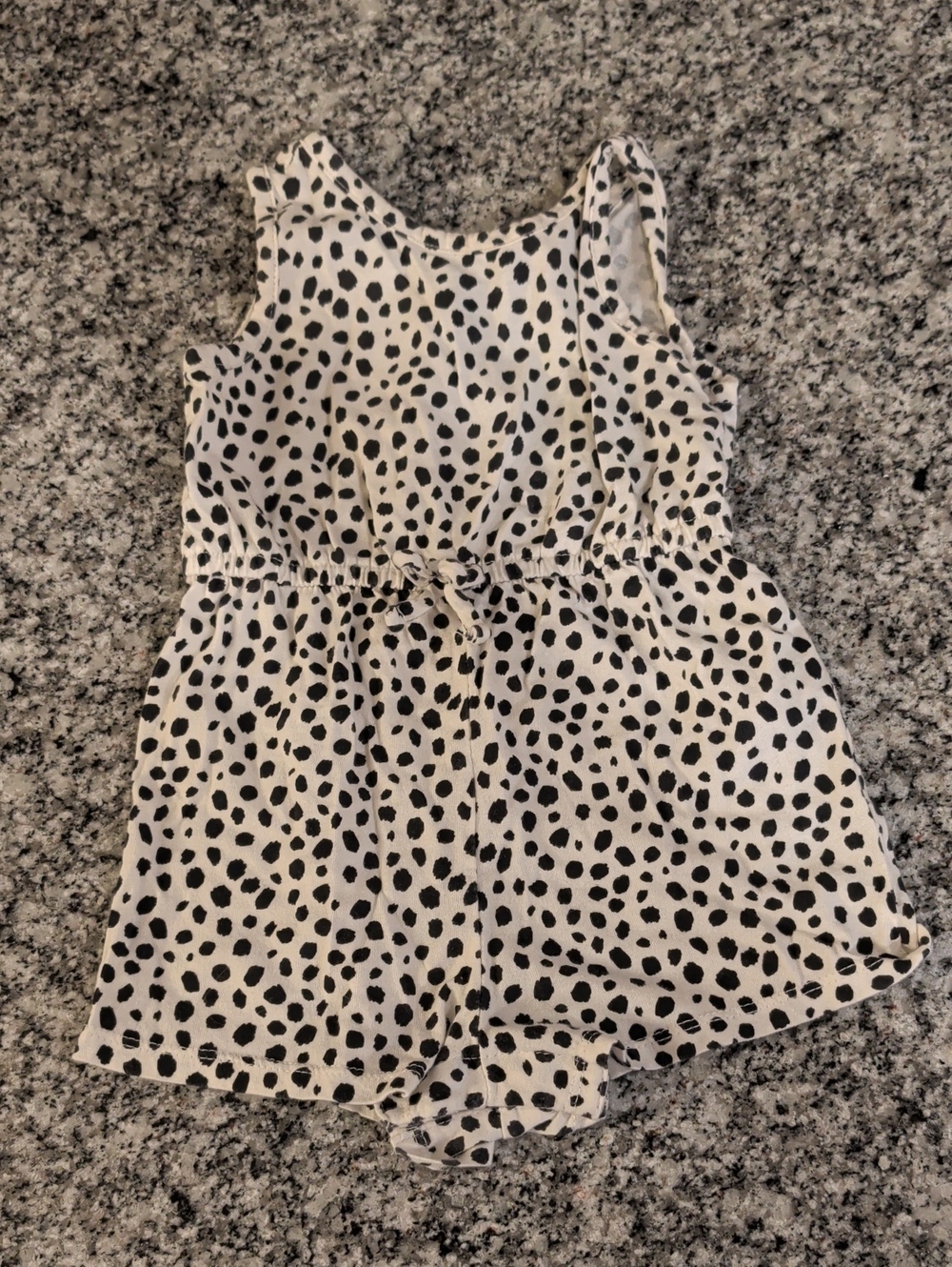 Old Navy Black and White Dalmatian Print Girls Romper
